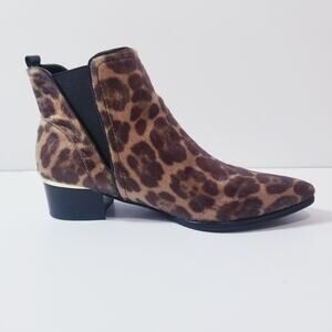 Nine West Faux Fur Animal Print Harty Ankle Boots